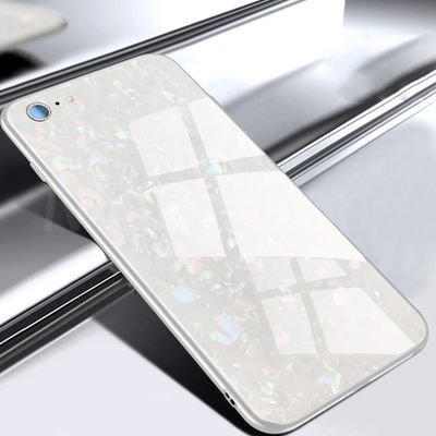 Apple iPhone 8 Kılıf Patinda Marbel Cam Silikon