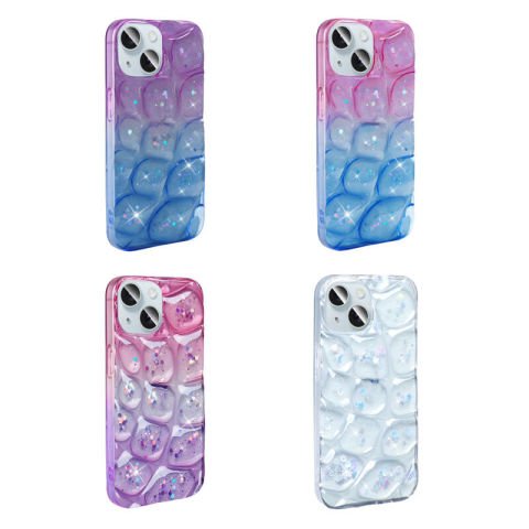 Apple iPhone 14 Kılıf Simli 3D Desenli Patinda Hacar Kapak
