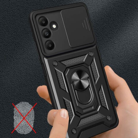 Galaxy A15 Kılıf Magnetik Standlı Kamera Korumalı Patinda Sürgülü Vega Kapak