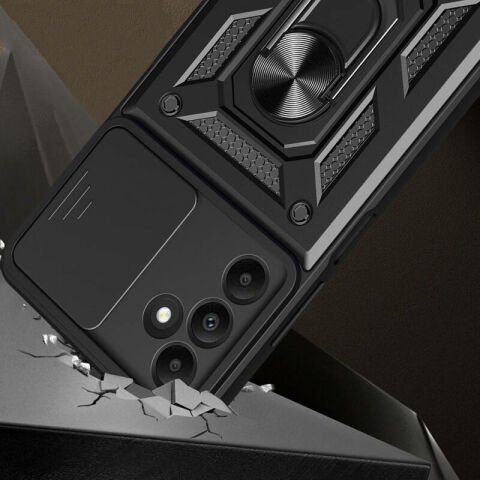 Galaxy A15 Kılıf Magnetik Standlı Kamera Korumalı Patinda Sürgülü Vega Kapak