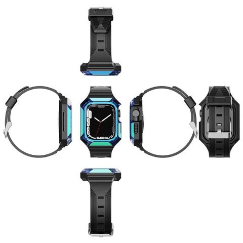 Apple Watch 40mm Patinda KRD-88 Sert PC Kasa Koruyuculu Silikon Kordon