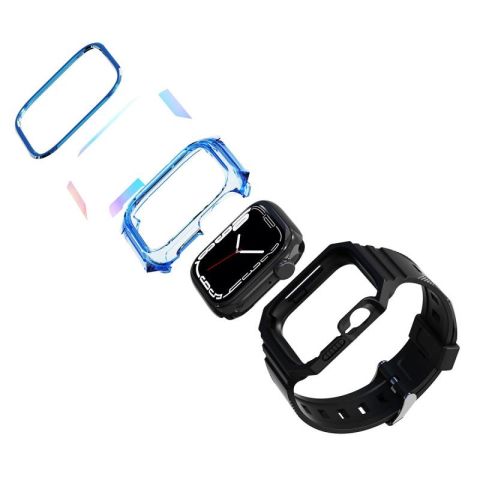 Apple Watch 40mm Patinda KRD-88 Sert PC Kasa Koruyuculu Silikon Kordon