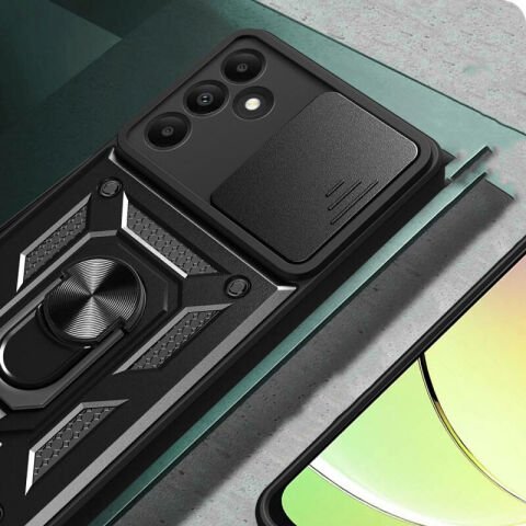 Galaxy A15 Kılıf Magnetik Standlı Kamera Korumalı Patinda Sürgülü Vega Kapak