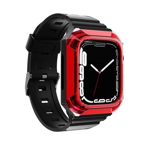 Apple Watch 40mm Patinda KRD-88 Sert PC Kasa Koruyuculu Silikon Kordon