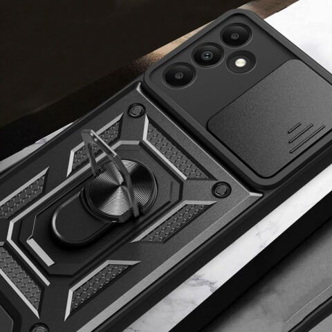 Galaxy A15 Kılıf Magnetik Standlı Kamera Korumalı Patinda Sürgülü Vega Kapak
