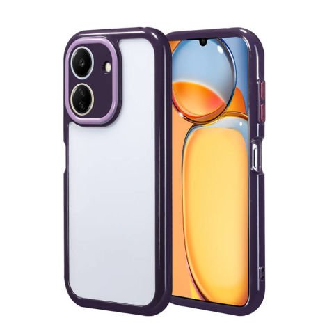 Xiaomi Poco C65 Kılıf Kamera Korumalı Renkli Kenar ve Çerçeve Tasarımlı Patinda Vitamin Kapak