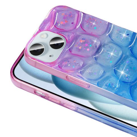 Apple iPhone 15 Kılıf Simli 3D Desenli Patinda Hacar Kapak