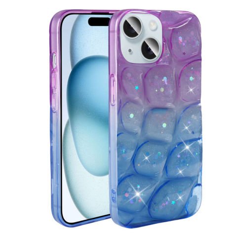 Apple iPhone 15 Kılıf Simli 3D Desenli Patinda Hacar Kapak
