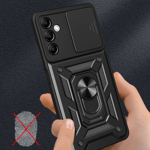 Galaxy A14 Kılıf Magnetik Standlı Kamera Korumalı Patinda Sürgülü Vega Kapak