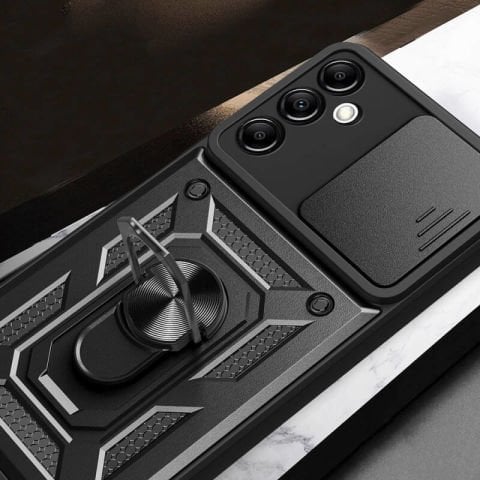 Galaxy A14 Kılıf Magnetik Standlı Kamera Korumalı Patinda Sürgülü Vega Kapak