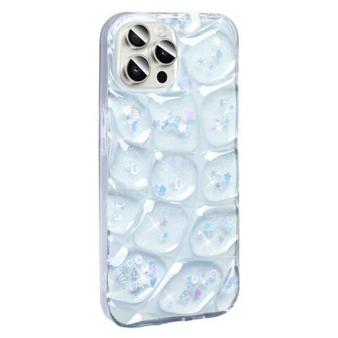 Apple iPhone 15 Pro Kılıf Simli 3D Desenli Patinda Hacar Kapak