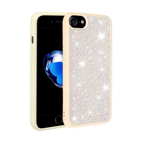 Apple iPhone 7 Kılıf Parlak Taşlı Tasarım Patinda Ston Kapak