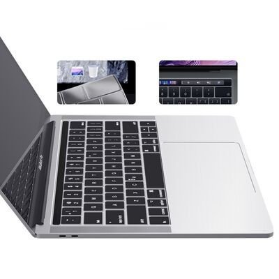 Apple Macbook 15' Pro 2017 A1707 Patinda Klavye Koruyucu Şeffaf Silikon Ped