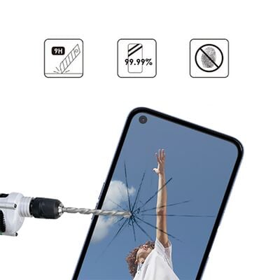 Oppo A92 Patinda Kenarları Kırılmaya Dayanıklı Cam Ekran Koruyucu