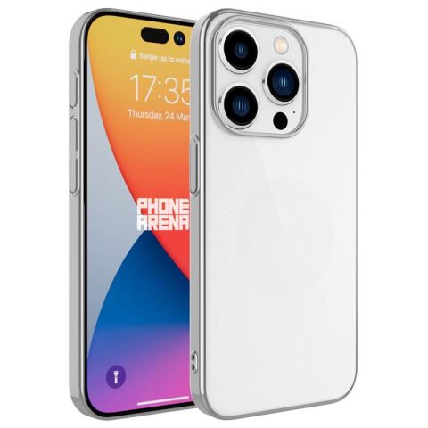 Apple iPhone 15 Pro Max Kılıf Sert PC Renkli Çerçeveli Patinda Riksos Kapak