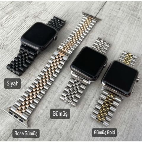 Apple Watch Elegant Paslanmaz Çelik Kordon