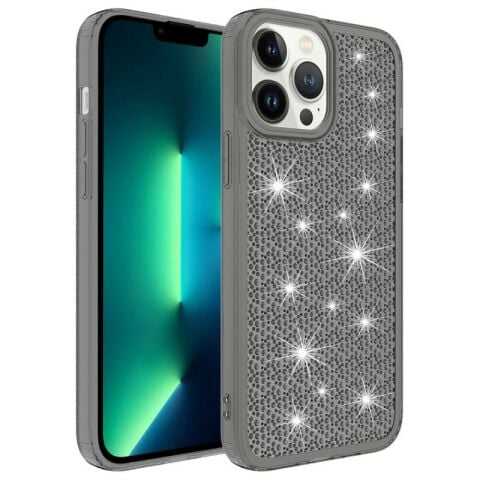 Apple iPhone 13 Pro Max Kılıf Airbagli Parlak Tasarımlı Patinda Snow Kapak