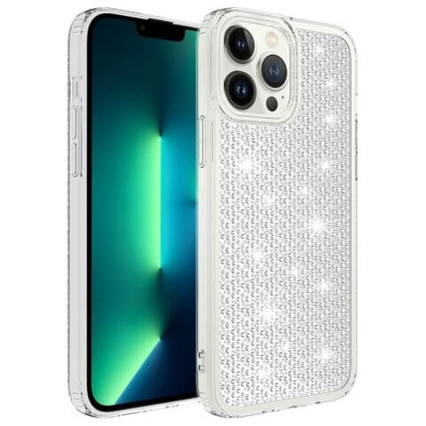 Apple iPhone 13 Pro Max Kılıf Airbagli Parlak Tasarımlı Patinda Snow Kapak