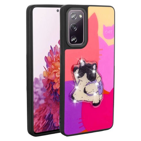 Galaxy S20 FE Kılıf Parlayan Kabartmalı İkonik Figürlü Patinda Amas Silikon Kapak