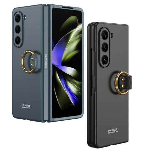 Galaxy Z Fold 5 Kılıf Patinda Kıpta Yüzüklü Flip Sert Kapak