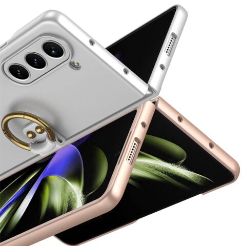 Galaxy Z Fold 5 Kılıf Patinda Kıpta Yüzüklü Flip Sert Kapak