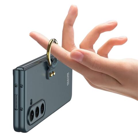 Galaxy Z Fold 5 Kılıf Patinda Kıpta Yüzüklü Flip Sert Kapak
