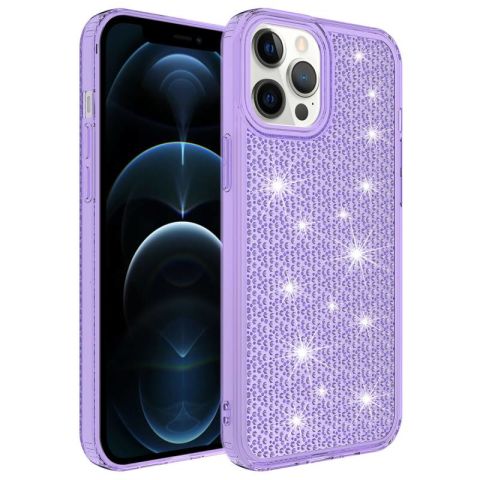 Apple iPhone 12 Pro Max Kılıf Airbagli Parlak Tasarımlı Patinda Snow Kapak