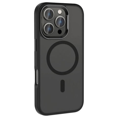 Apple iPhone 16 Pro Max Kılıf Magsafe Şarj Özellikli Parlak Kamera Çerçeveli Kost Kapak