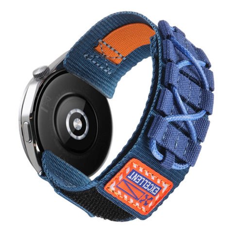 Galaxy Watch 46mm Patinda KRD-112 22mm Orbital Örgülü Halat Tasarımlı Naylon Kumaş Hasır Kordon
