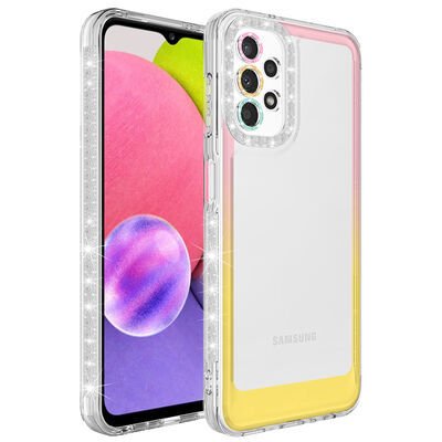 Galaxy A33 5G Kılıf Simli ve Renk Geçiş Tasarımlı Lens Korumalı Patinda Park Kapak