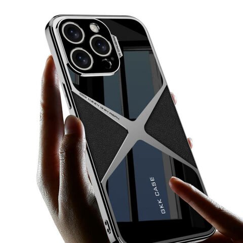 Apple iPhone 15 Pro Kılıf Ultra İnce Kamera Korumalı PC + Deri Arka Yüzey Patinda X-Pro Kapak
