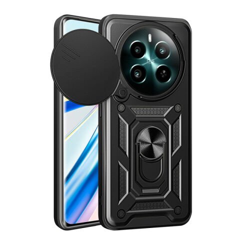 Realme 12 Plus Kılıf Magnetik Standlı Kamera Korumalı Patinda Sürgülü Vega Kapak