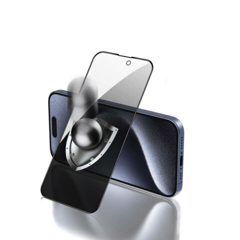 Apple iPhone 15 Pro Patinda Rika Premium Privacy Temperli Cam Ekran Koruyucu