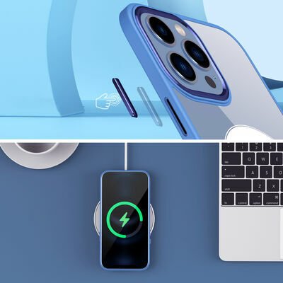Apple iPhone 14 Plus Kılıf Wireless Şarj Özellikli Patinda Krom Magsafe Silikon Kapak