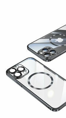 Apple iPhone 13 Pro Max Kılıf Wireless Şarj Özellikli Sert PC Patinda Riksos Magsafe Kapak