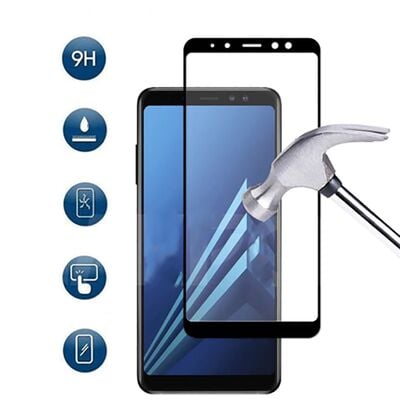 Galaxy A7 2018 Patinda Kenarları Kırılmaya Dayanıklı Cam Ekran Koruyucu