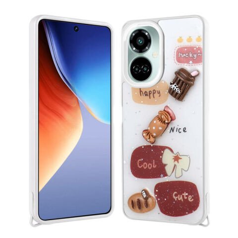 Tecno Camon 19 Pro Kılıf Parlayan Simli Kabartma Figürlü Patinda Cevze Kapak