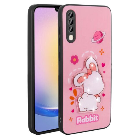 Galaxy A50 Kılıf Parlayan Kabartmalı İkonik Figürlü Patinda Amas Silikon Kapak