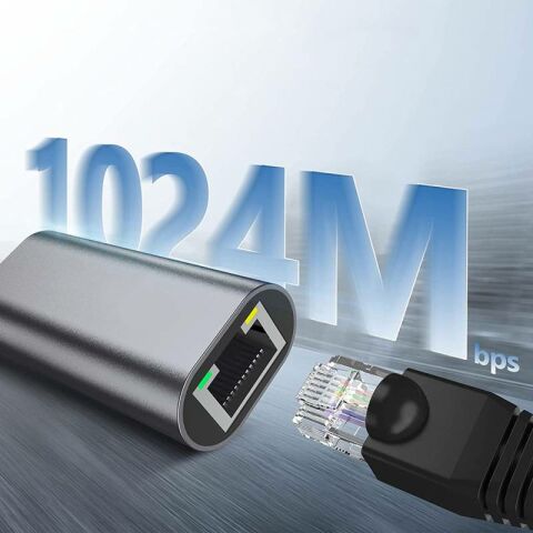 Patinda QG04 Type-C to RJ45 Ethernet Dönüştürücü Kablo 1024Mbps 22cm