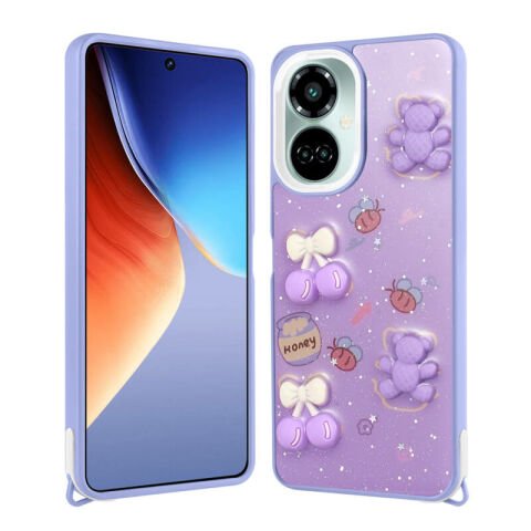 Tecno Camon 19 Kılıf Parlayan Simli Kabartma Figürlü Patinda Cevze Kapak