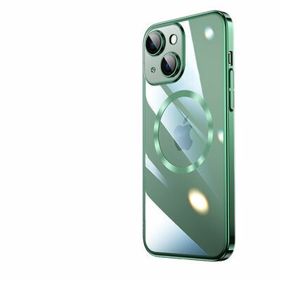 Apple iPhone 13 Kılıf Wireless Şarj Özellikli Sert PC Patinda Riksos Magsafe Kapak