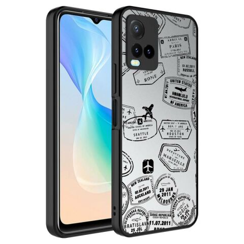 Vivo Y33S Kılıf Aynalı Desenli Kamera Korumalı Parlak Patinda Mirror Kapak