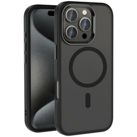 Apple iPhone 16 Pro Max Kılıf Magsafe Şarj Özellikli Parlak Kamera Çerçeveli Patinda Kost Kapak