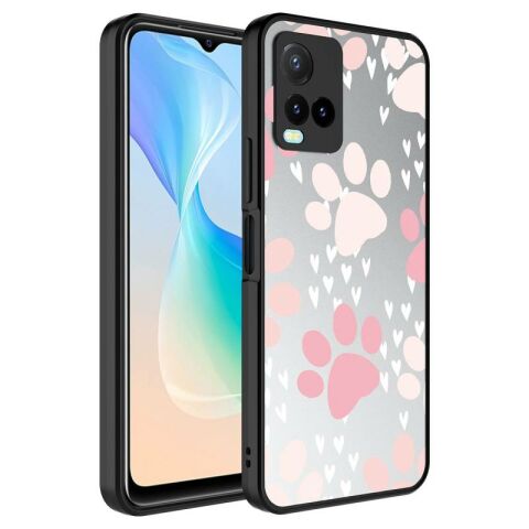 Vivo Y33S Kılıf Aynalı Desenli Kamera Korumalı Parlak Patinda Mirror Kapak