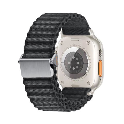 Apple Watch 44mm Patinda KRD-123 Naylon Kumaş Hasır Örgülü Kordon