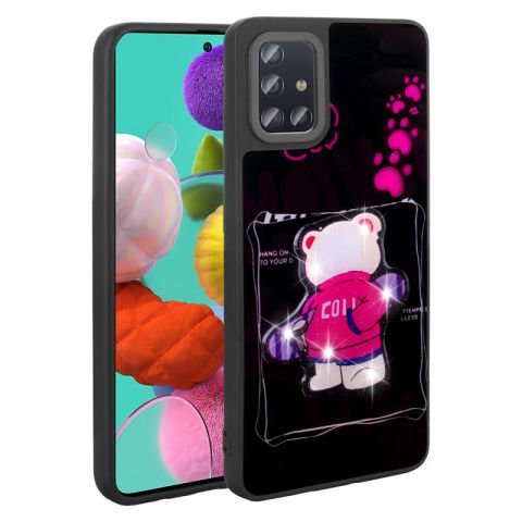 Galaxy A51 Kılıf Parlayan Kabartmalı İkonik Figürlü Patinda Amas Silikon Kapak