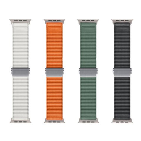 Apple Watch 44mm Patinda KRD-123 Naylon Kumaş Hasır Örgülü Kordon
