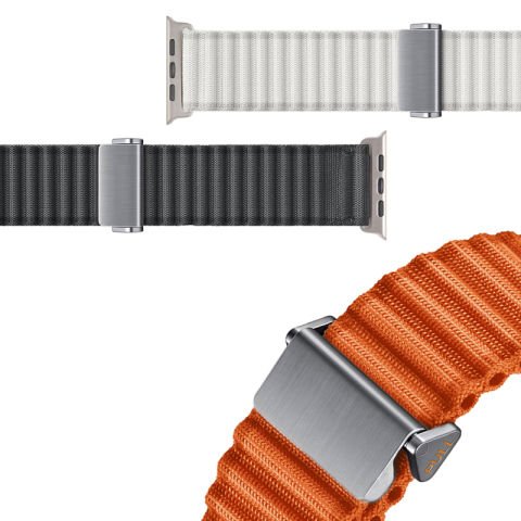 Apple Watch 44mm Patinda KRD-123 Naylon Kumaş Hasır Örgülü Kordon