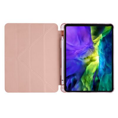 Apple iPad Air 10.9 2020 (4.Nesil) Kılıf Patinda Tri Folding Kalem Bölmeli Standlı Kılıf