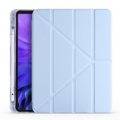 Apple iPad Air 10.9 2020 (4.Nesil) Kılıf Patinda Tri Folding Kalem Bölmeli Standlı Kılıf